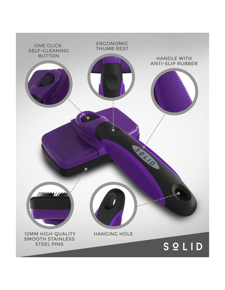 Cepillo Slicker para Mascotas Solid - Acicalamiento Perros y Gatos