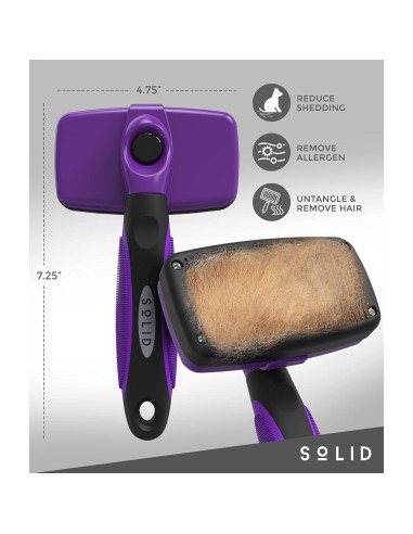 Cepillo Slicker para Mascotas Solid - Acicalamiento Perros y Gatos