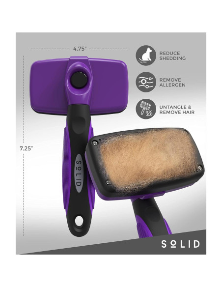 Cepillo Slicker para Mascotas Solid - Acicalamiento Perros y Gatos