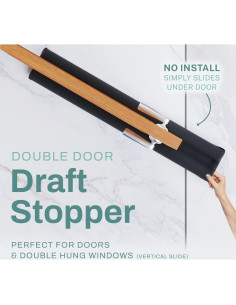 Tapón de Corrientes Home Intuition 91 cm Aislamiento Térmico Negro 2