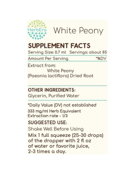 Extracto de Hierbas Peonía Blanca HerbEra 59.15 ml Sin Alcohol