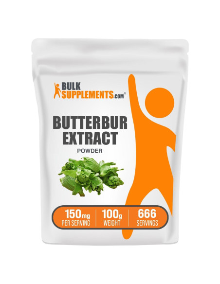 Polvo de Extracto de Butterbur BulkSupplements 150mg 100g Vegano