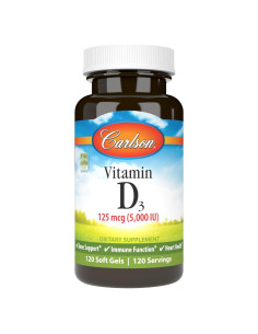 Carlson Vitamina D3 5000 UI 120 Cápsulas Blandas Salud Ósea