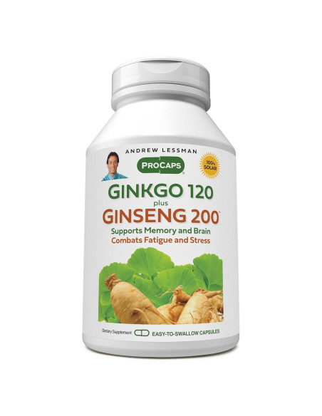 ANDREW LESSMAN Ginkgo 120 Plus Ginseng 200mg - 30 Cápsulas