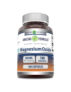 Suplemento de Óxido de Magnesio Amazing Formulas 500 mg 180 Cápsulas