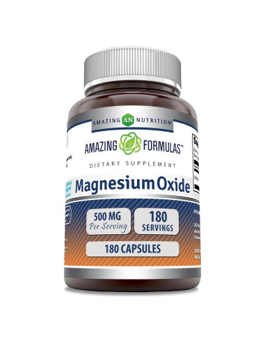 Suplemento de Óxido de Magnesio Amazing Formulas 500 mg 180 Cápsulas