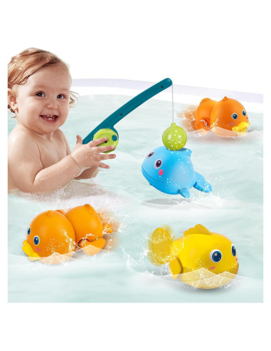 Juguetes de baño Dwi Dowellin para bebés - Juegos de pesca magnéticos