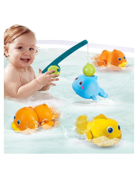 Juguetes de baño Dwi Dowellin para bebés - Juegos de pesca magnéticos