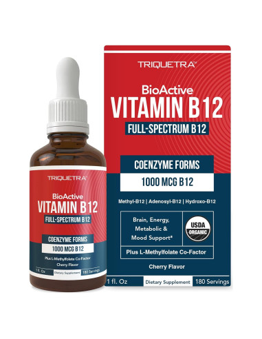 BioActive Vitamina B12 1000 mcg Triquetra Health Sabor Cereza