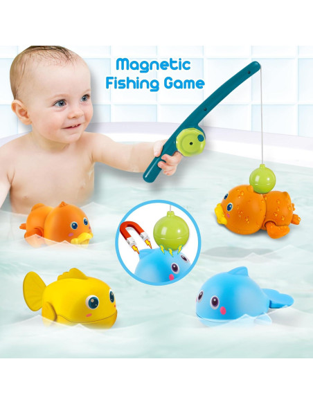 Juguetes de baño Dwi Dowellin para bebés - Juegos de pesca magnéticos