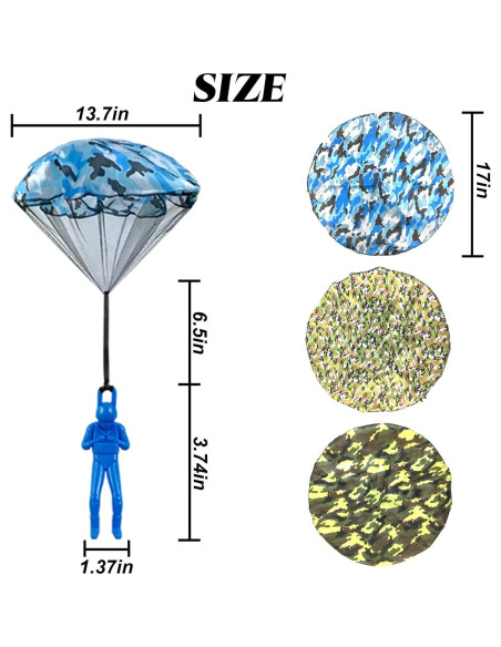 15 Juguetes de Paracaídas Camuflados ROYHOO para Niños