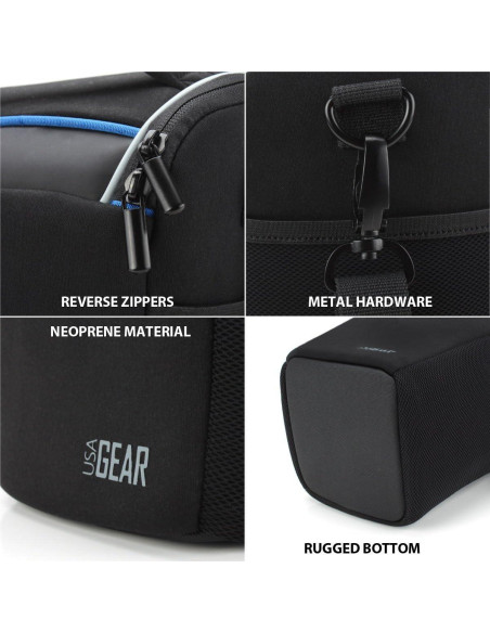 Funda para cámara DSLR USA Gear Negra con correa ajustable