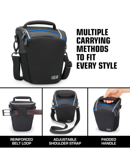 Funda para cámara DSLR USA Gear Negra con correa ajustable