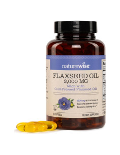 NatureWise Aceite de Semilla de Lino 3000 mg Omega 3 Orgánico 90 Gelatinas