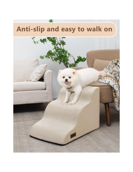 Escalera para Perros Aodisman 3 Pasos Beige Antideslizante