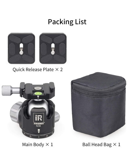 Cabezal de bola INNOREL N36 para trípode, carga 20kg