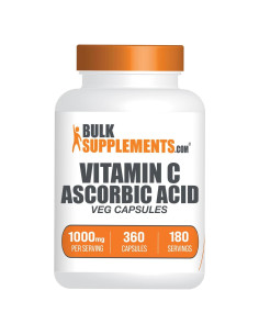 Cápsulas de Vitamina C 1000mg BulkSupplements - 360 Conteo