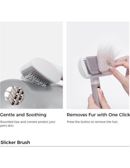 Cepillo Autolimpiante Slicker Voocoo para Perros y Gatos 3 en 1 Cepillo Autolimpiante Slicker Voocoo para Perros y Gatos 3 en 1