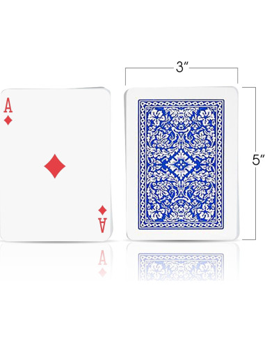 Baraja de Cartas Gigante Gamie - 16.5 x 9.1 cm - Ideal para Mayores