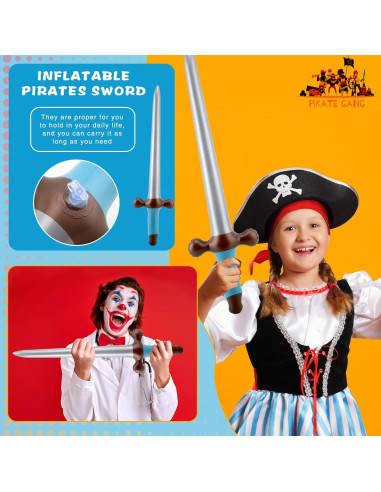 Paquete de 40 Espadas Inflables Pirata 60 cm Fahacop