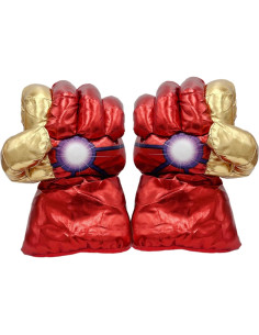 Guantes de Superhéroe Cosplay Kiapeak para Niños - Rojos y Dorados 2