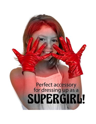 Guantes de disfraz rojos Skeleteen para cosplay - 22.86 cm