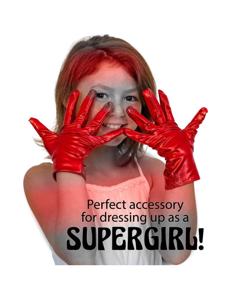 Guantes de disfraz rojos Skeleteen para cosplay - 22.86 cm Guantes de disfraz rojos Skeleteen para cosplay - 22.86 cm