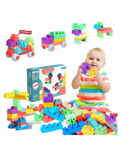 Bloques de Construcción Suaves ROHSCE 20 PCS para Bebés 6 Meses+