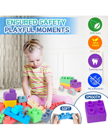 Bloques de Construcción Suaves ROHSCE 20 PCS para Bebés 6 Meses+