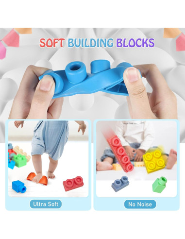 Bloques de Construcción Suaves ROHSCE 20 PCS para Bebés 6 Meses+