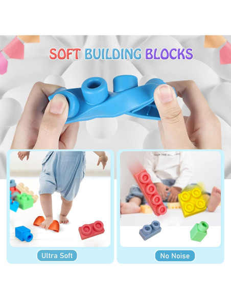 Bloques de Construcción Suaves ROHSCE 20 PCS para Bebés 6 Meses+