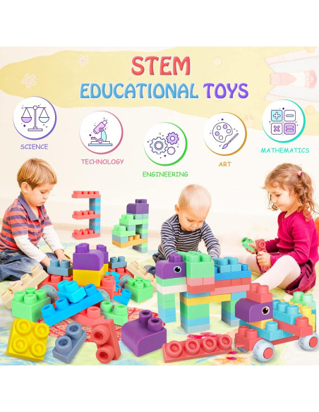 Bloques de Construcción Suaves ROHSCE 20 PCS para Bebés 6 Meses+