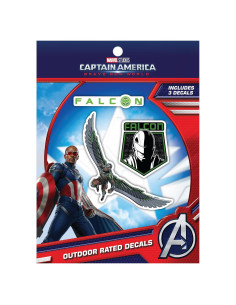 Set de 3 Calcomanías Capitán América Halcón Verde - Vinilo Premium