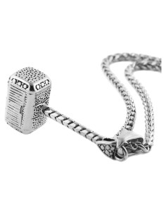 Collar de Acero Inoxidable HZMAN Martillo 55.88 cm Plata