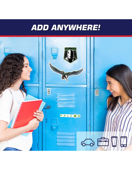 Set de 3 Calcomanías Capitán América Halcón Verde - Vinilo Premium