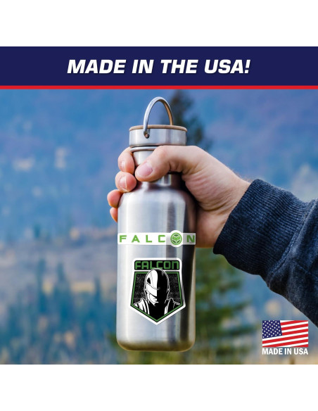 Set de 3 Calcomanías Capitán América Halcón Verde - Vinilo Premium