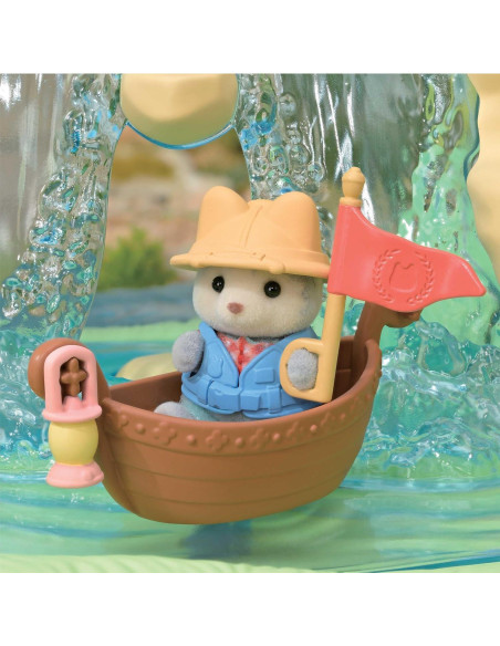 Cascadas del Bosque Secreto Calico Critters con Bebé Husky