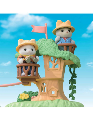 Cascadas del Bosque Secreto Calico Critters con Bebé Husky