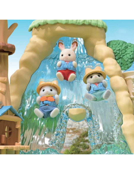 Cascadas del Bosque Secreto Calico Critters con Bebé Husky