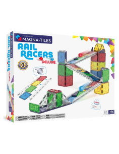 Set Deluxe de Construcción Magnética MAGNA-TILES Rail Racers 90 Piezas