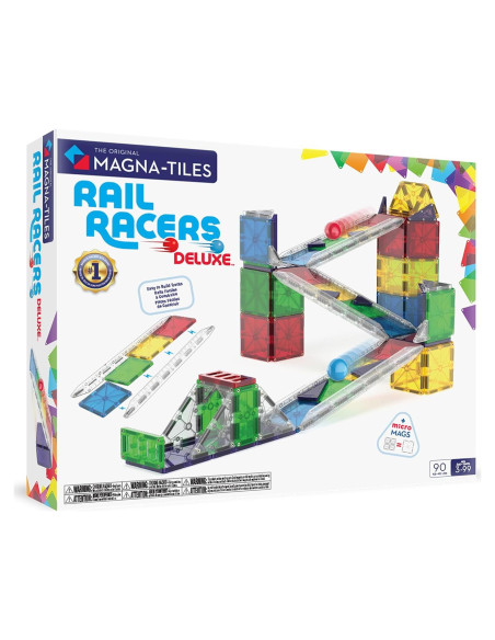 Set Deluxe de Construcción Magnética MAGNA-TILES Rail Racers 90 Piezas