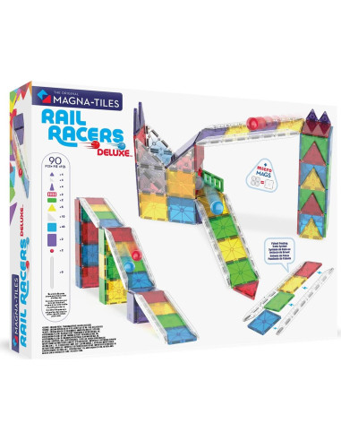 Set Deluxe de Construcción Magnética MAGNA-TILES Rail Racers 90 Piezas