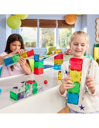 Set Deluxe de Construcción Magnética MAGNA-TILES Rail Racers 90 Piezas