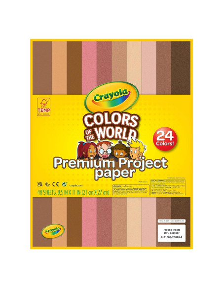 Papel de Construcción Crayola Colores del Mundo 48 Hojas 21.6x27.9 cm Papel de Construcción Crayola Colores del Mundo 48 Hojas 21.6x27.9 cm