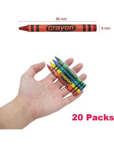20 Juegos de Crayones Estándar Lucky Art - 80 Unidades No Tóxicos