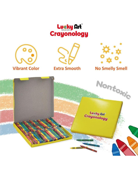 20 Juegos de Crayones Estándar Lucky Art - 80 Unidades No Tóxicos