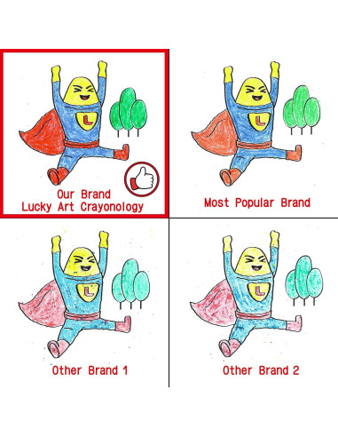 20 Juegos de Crayones Estándar Lucky Art - 80 Unidades No Tóxicos