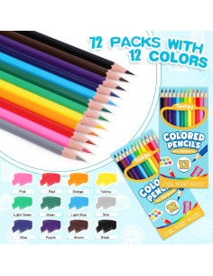 Lápices de Colores Toidgy 72 Paquetes 864 Piezas Multicolor 2