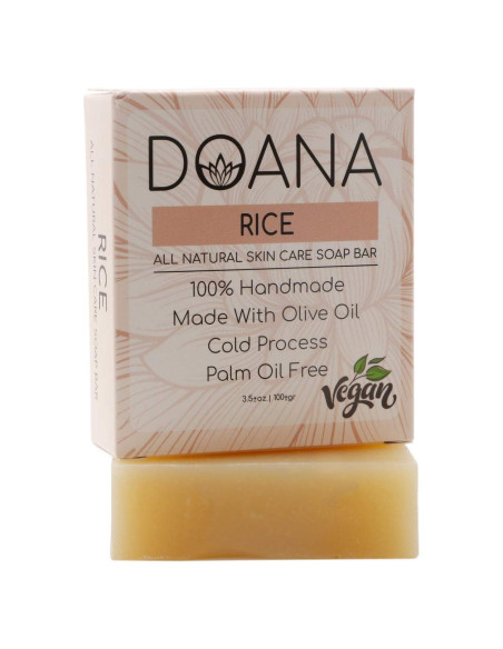 Barra de Jabón de Arroz Doana 99g - Vegano con Manteca de Karité