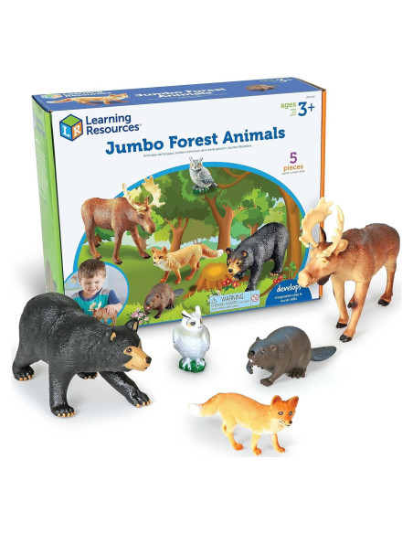 Conjunto de Animales del Bosque Jumbo Recursos de Aprendizaje - 5 Piezas